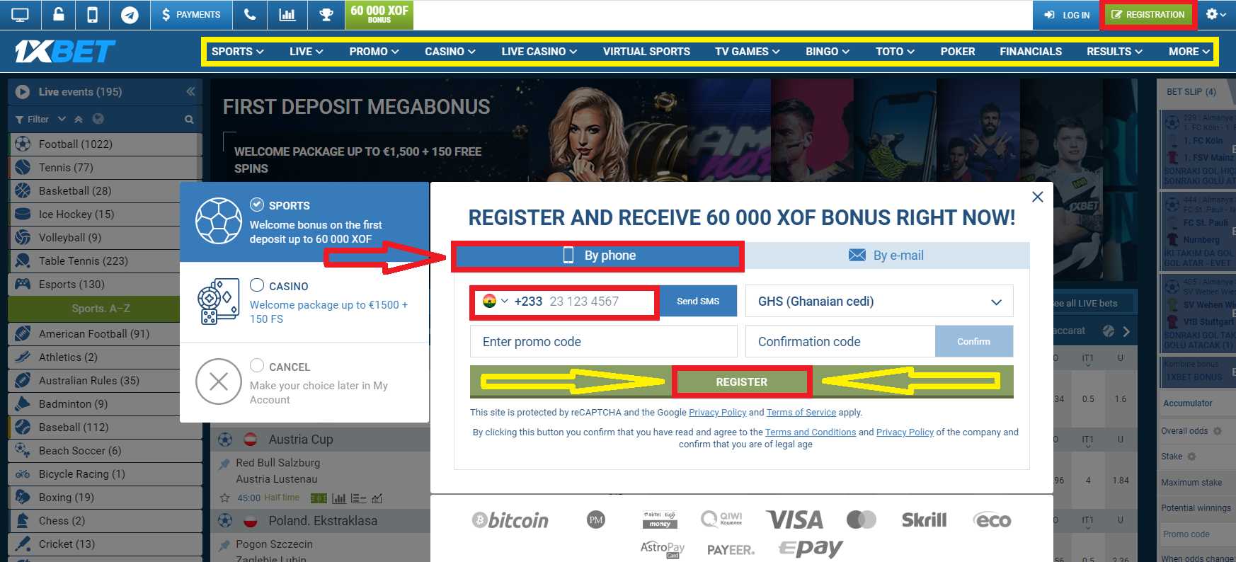 Quick and easy 1xBet login method